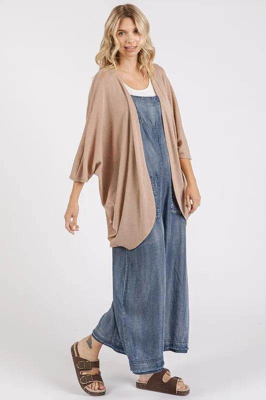 Mittoshop Open Front Batwing Sleeve Cardigan