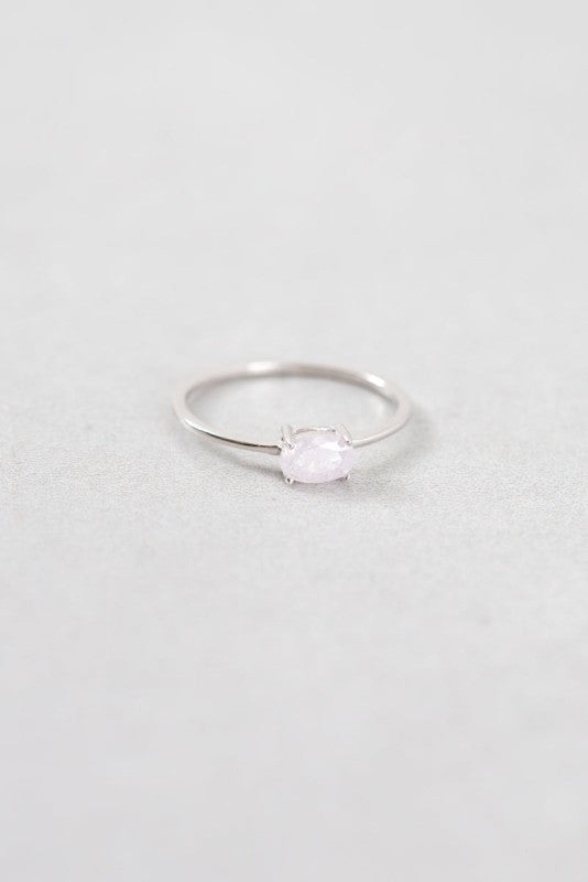 Pink Shimmer Ring Silver