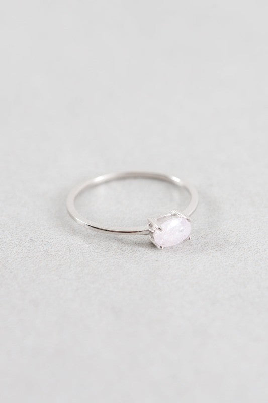 Pink Shimmer Ring Silver