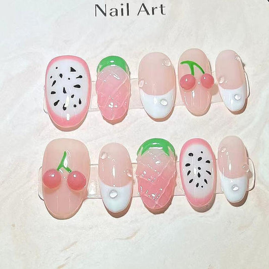 1071 Handmade Nail Wear Nail Art Reusable Press on Nails False Nails