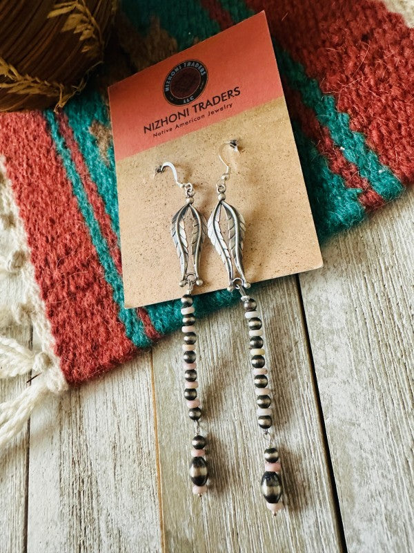 Navajo Queen Pink Conch & Sterling Silver Pearl Be