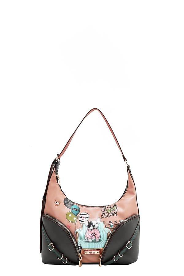 Nicole Lee USA Party King Shoulder Bag with 2 Accessory Pockets Front