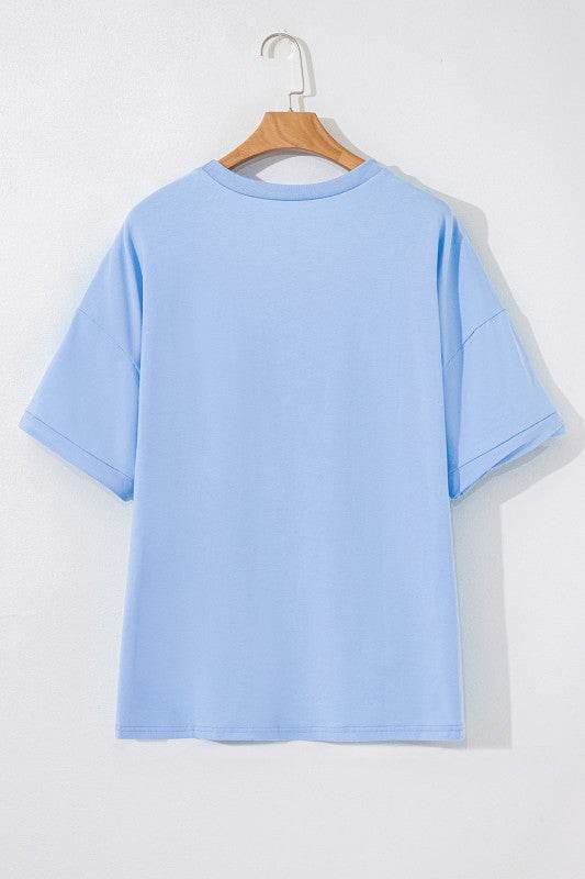 Ayra Loose Half Sleeve Hi Low Hem Top