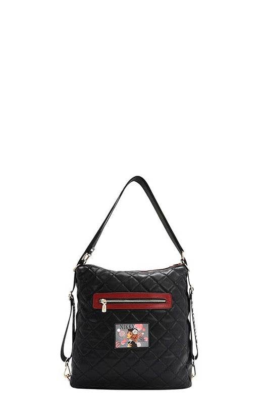 Nicole Lee USA Convertible Adjustable Strap Backpack Bag