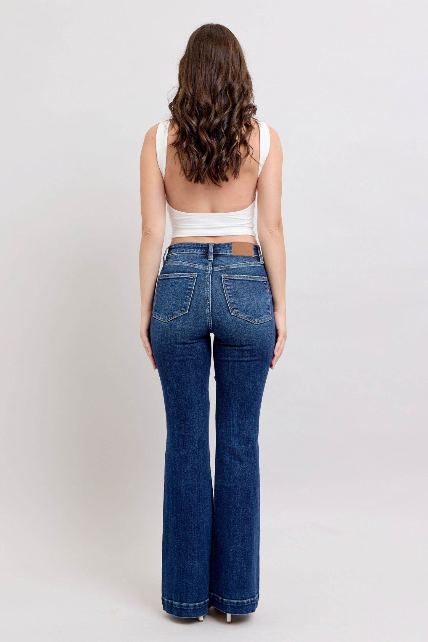 Judy Blue Full Size High Rise Flare Jeans with Pockets Plus Size