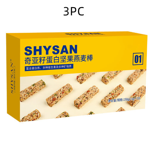 Chia Seed Nut And Oat Bars In Individual Packaging High-Protein Cereal Biscuits
