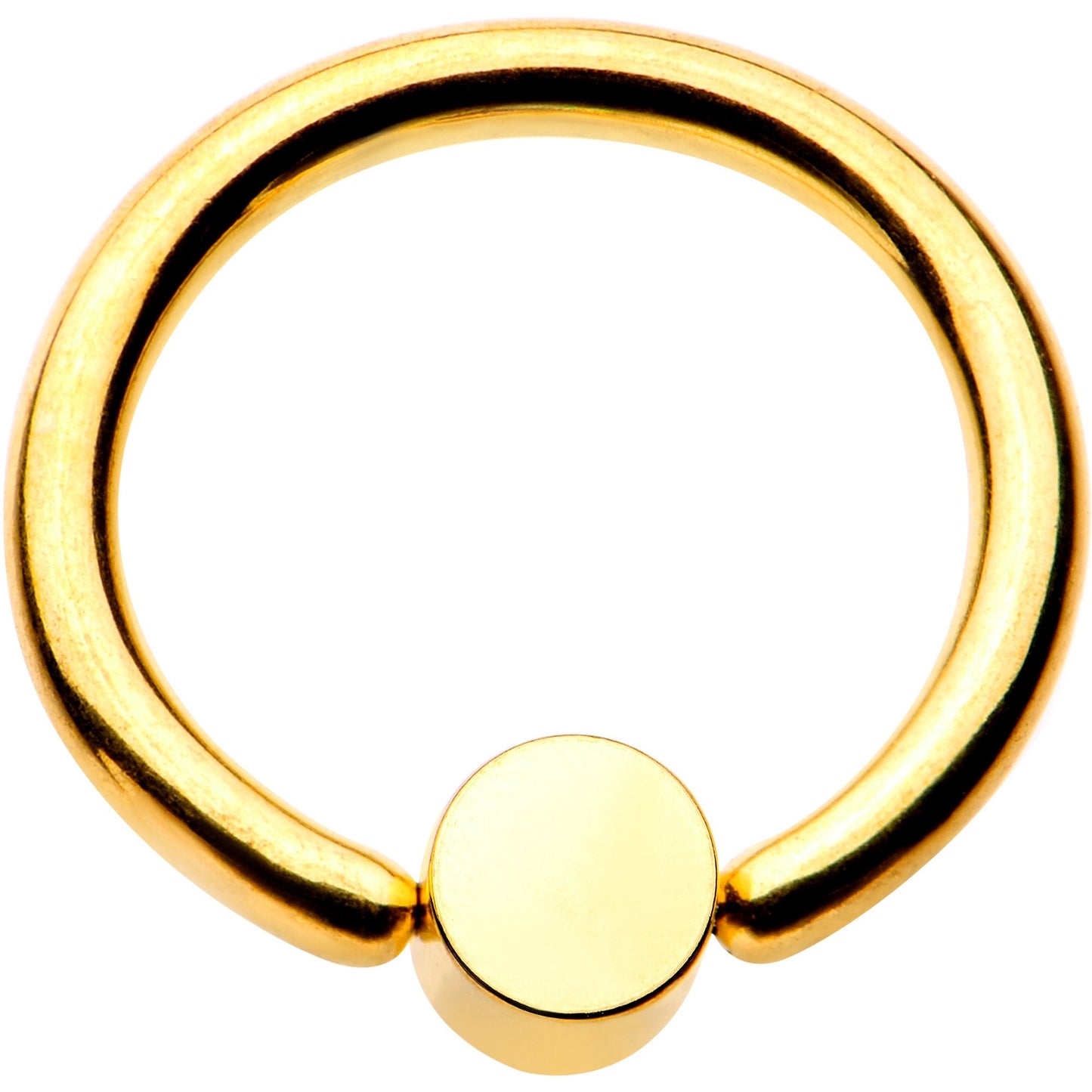 16G 5/16 Purple Faux Opal 3mm Disc Gold IP BCR Captive Ring