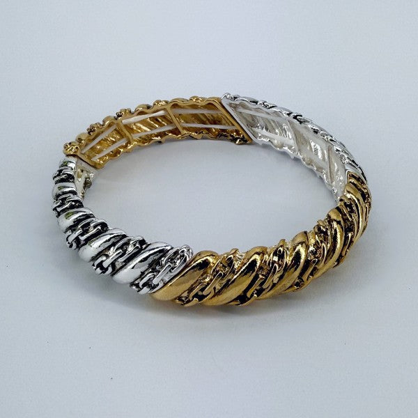 Designer Inspired Two Tone or Silver Finish Stretc