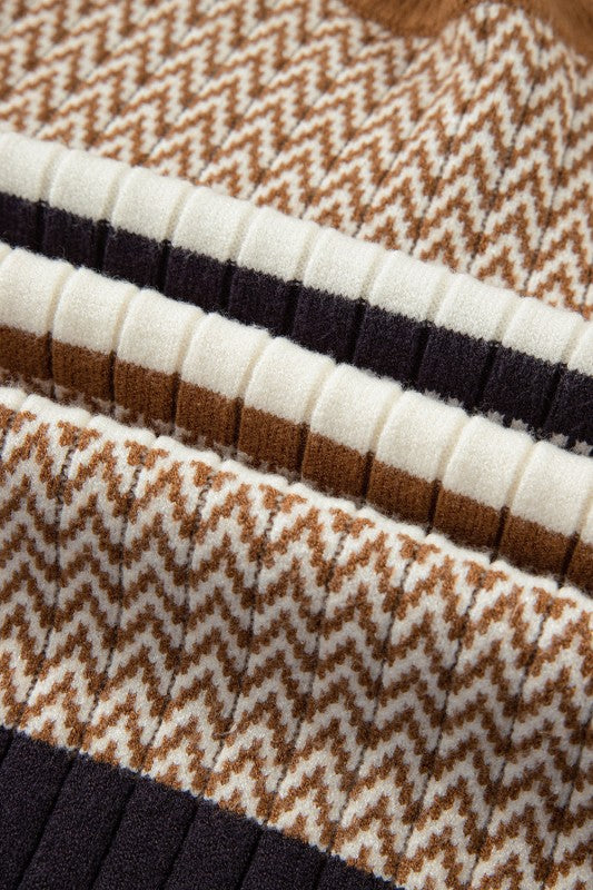 Avery Ribbed Trim Slim Sweater