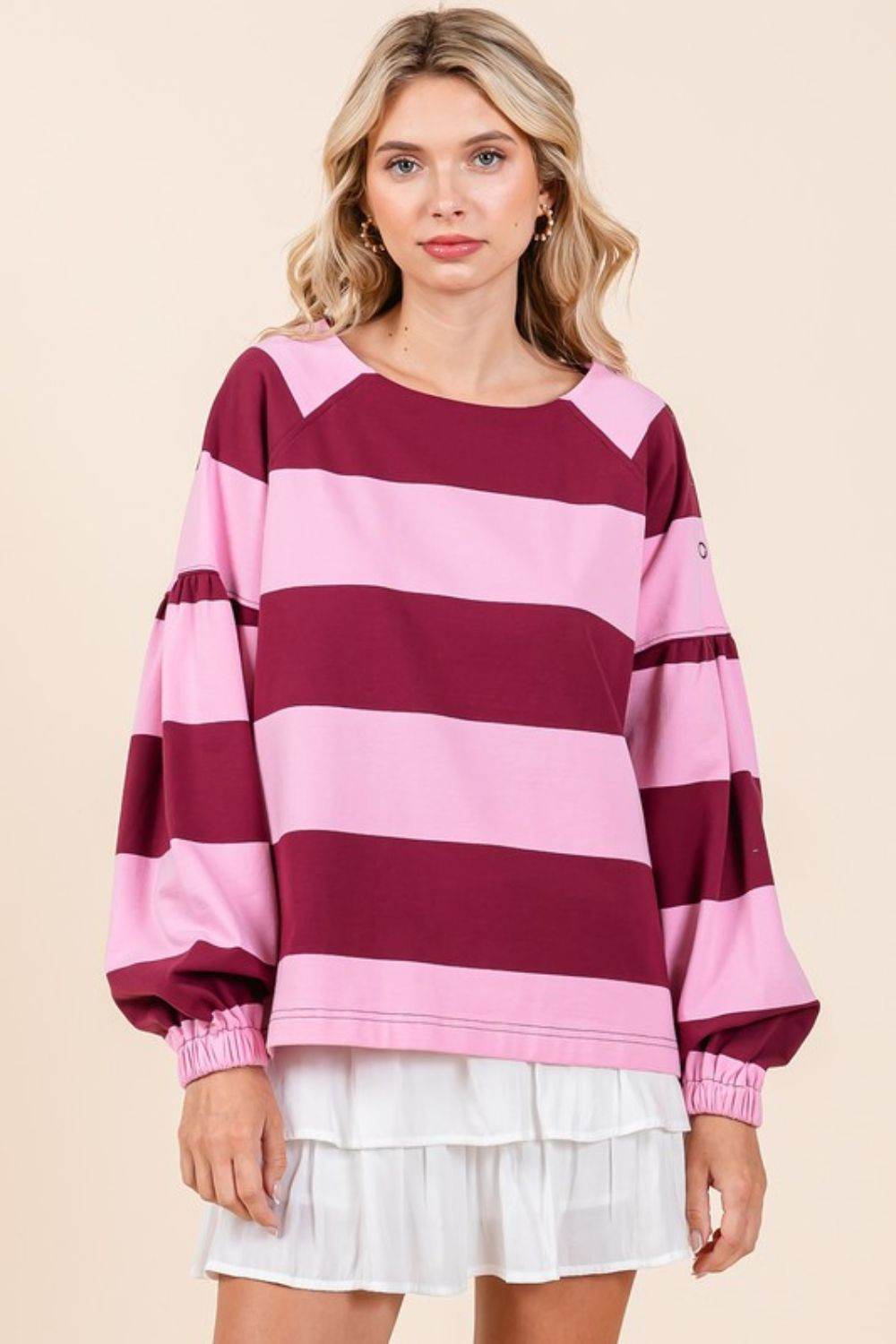 Mittoshop Striped Snap Shoulder Long Sleeve T-Shirt