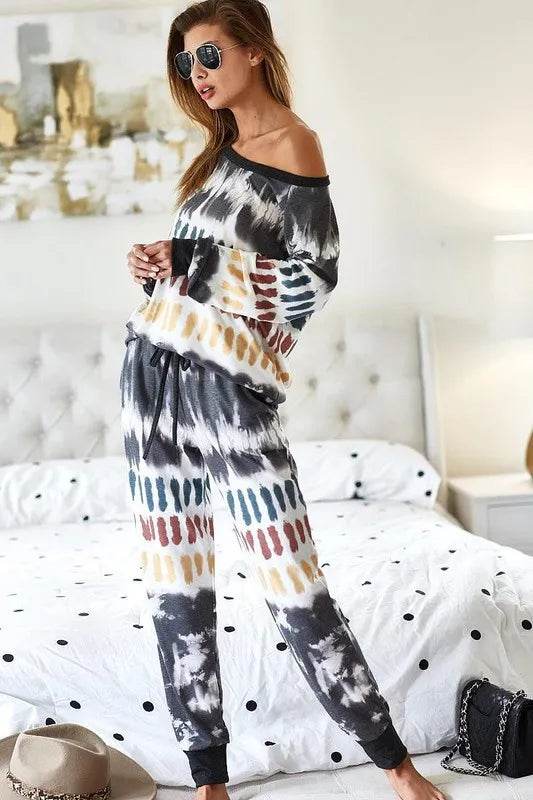 BiBi Tie Dye Print French Terry Top