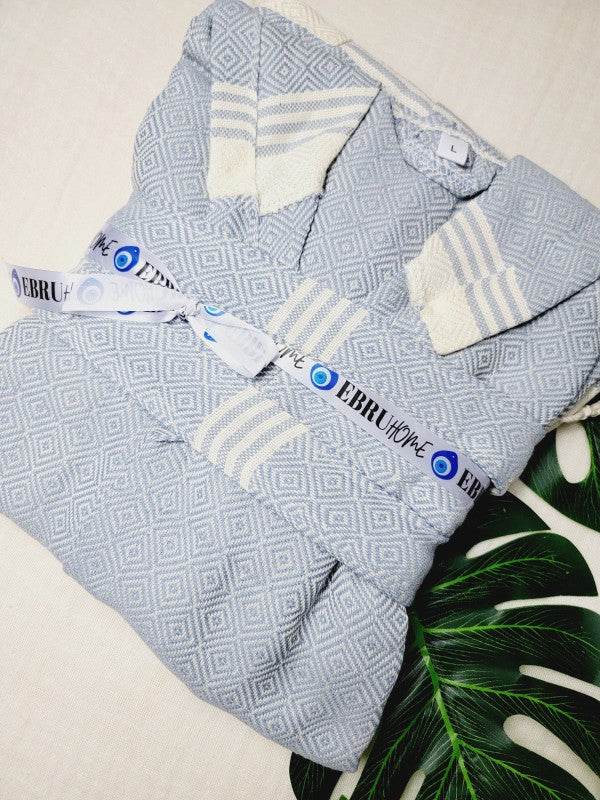 Unisex Robe, Beach or spa Robe with pockets - Sky