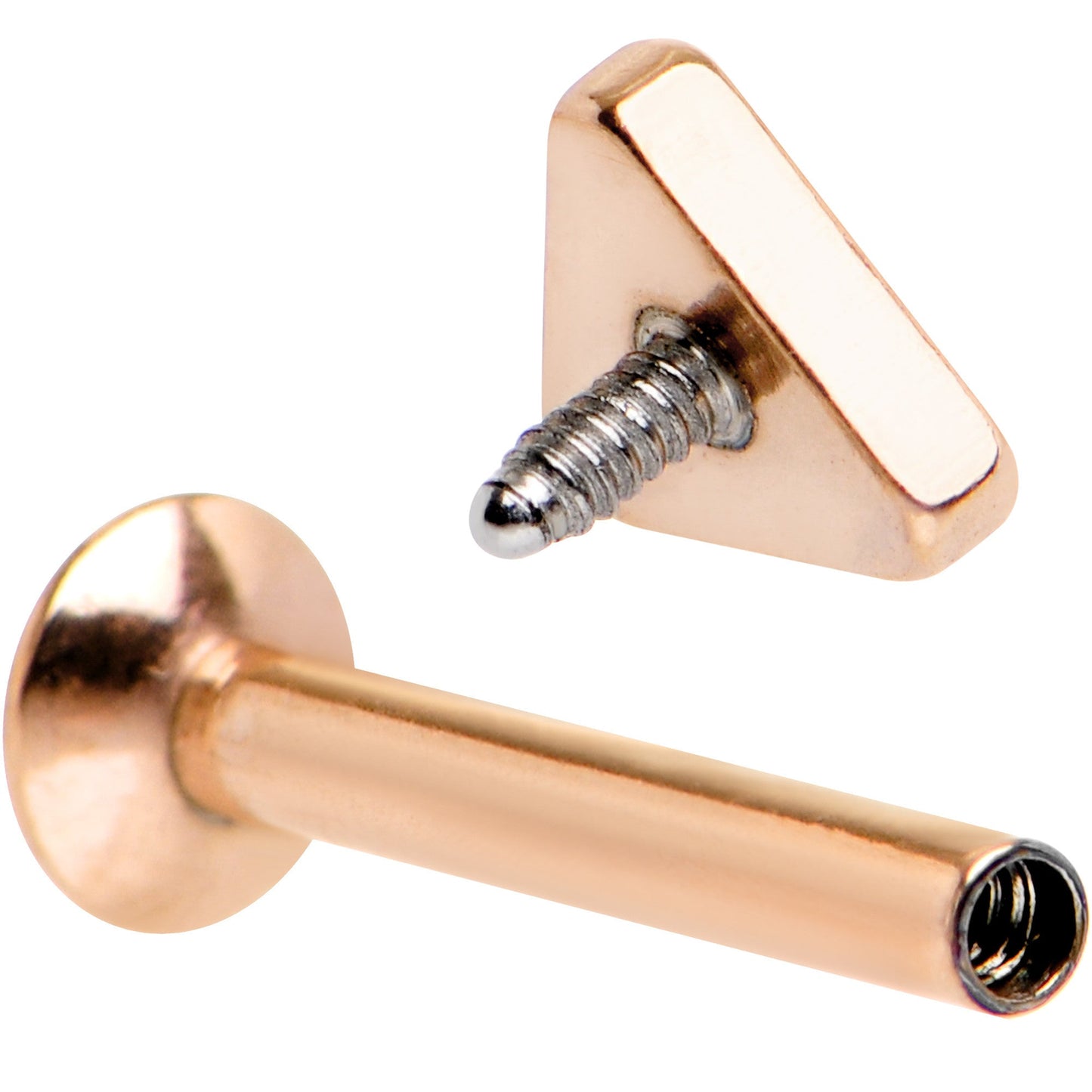 5/16 Rose Gold IP Triangle Internally Threaded Daith Cartilage Tragus