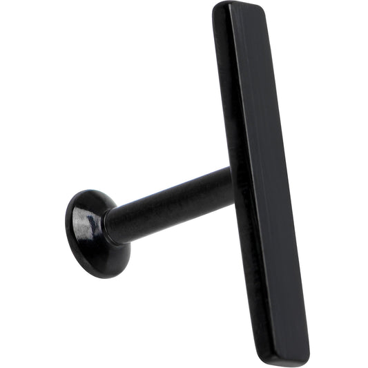 1/4 12mm Black IP Rectangle Internal Thread Daith Cartilage Tragus