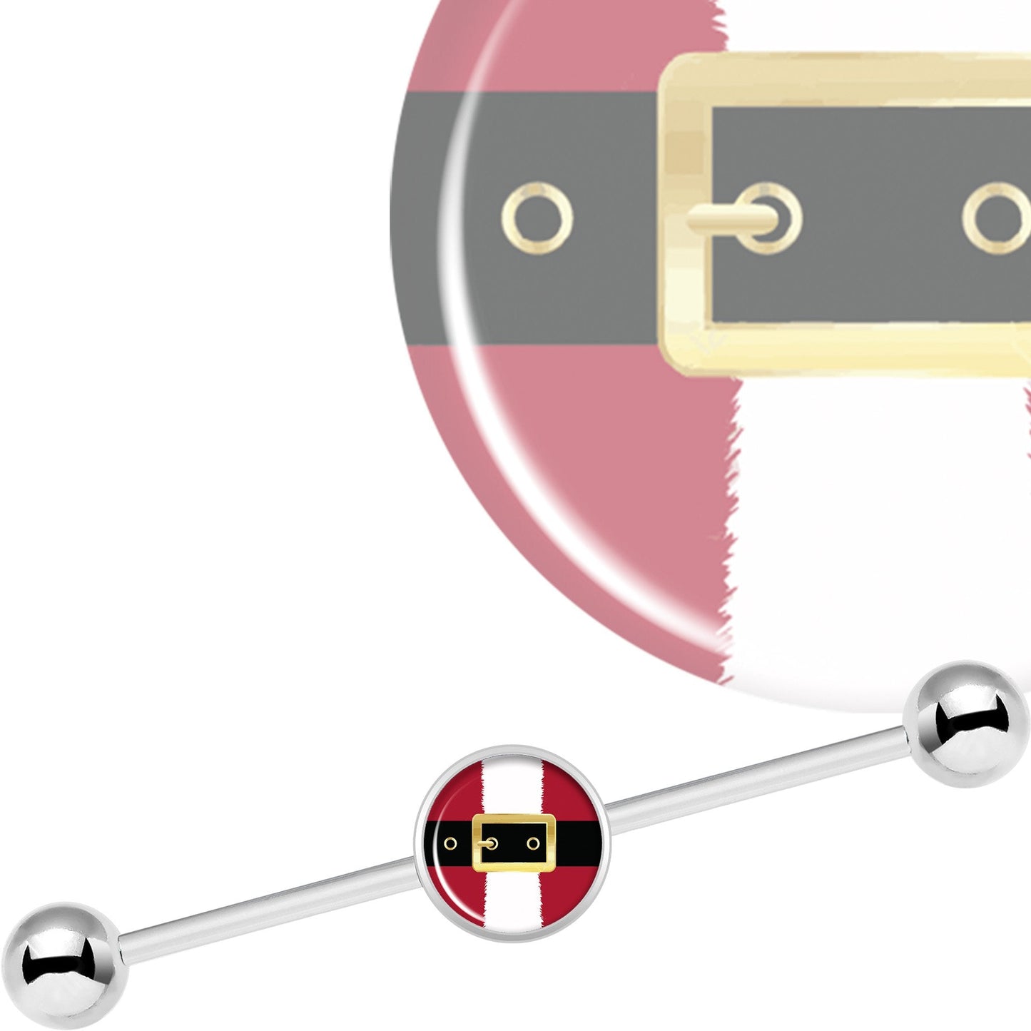 14G Christmas Santa Suit Industrial Barbell 37mm