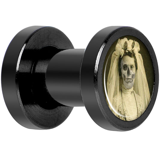Undead Bride and Groom Halloween Black Anodized Plug Set 4G