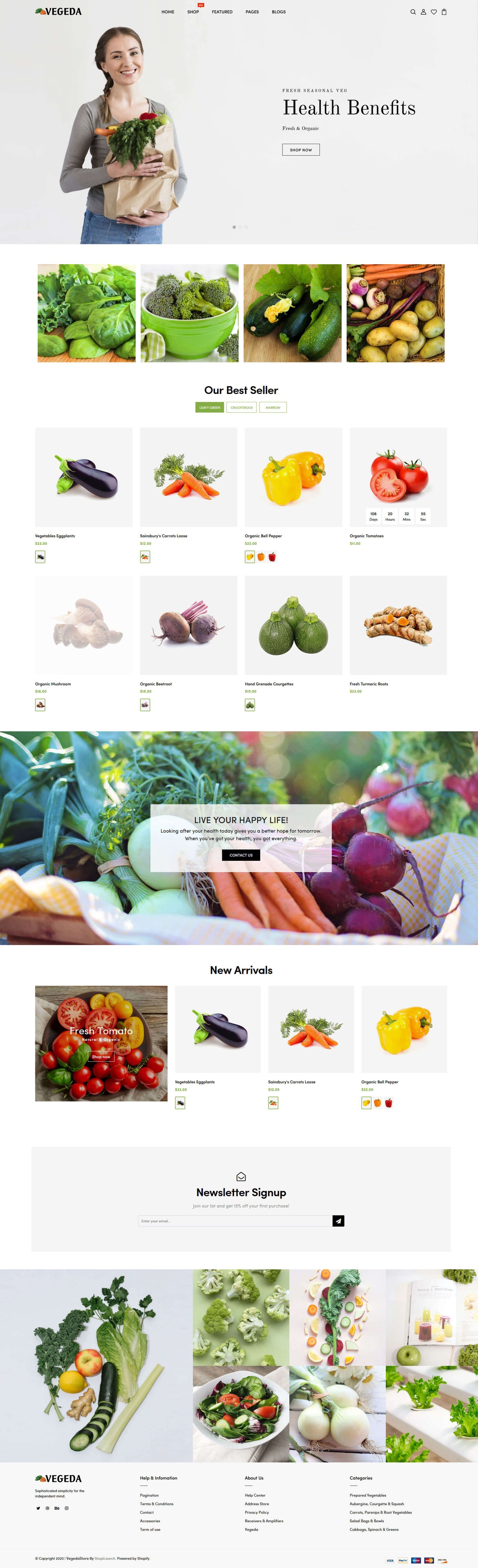Shopify Theme - Vegeda