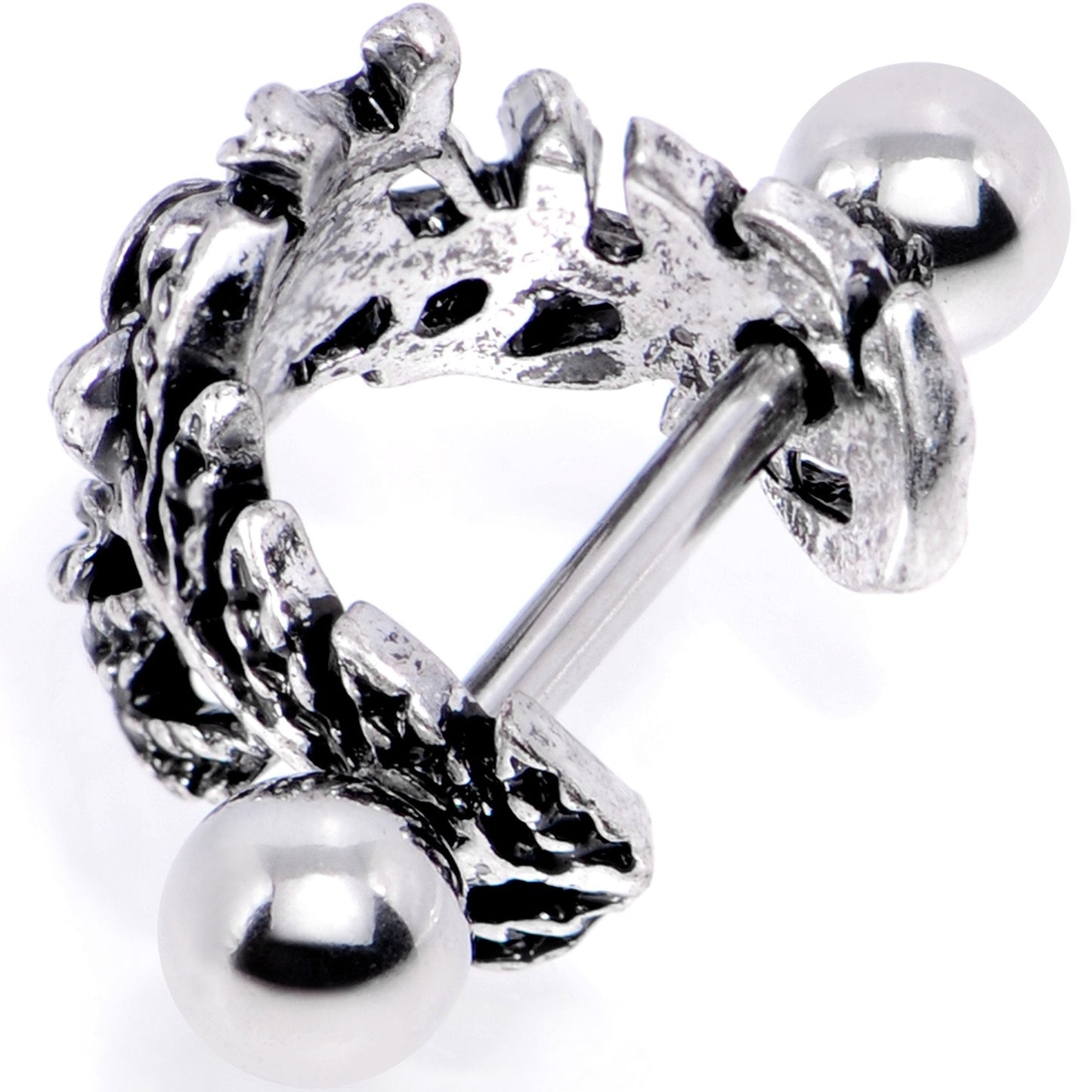 16G 1/2 Aqua Gem Floral Wreath Cuff Cartilage Earring