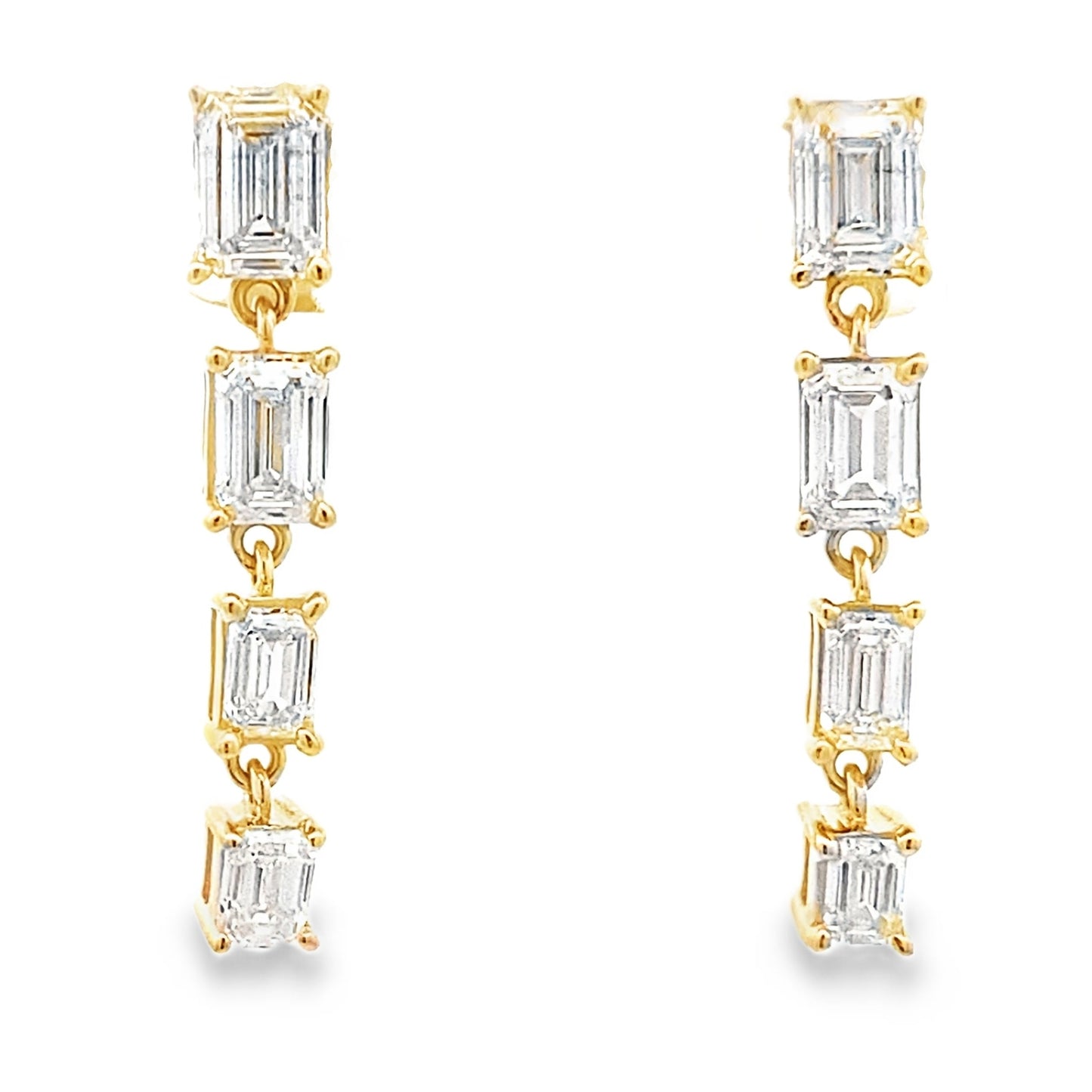 Lab Grown Diamond Dangle Earrings 14KT Yellow Gold