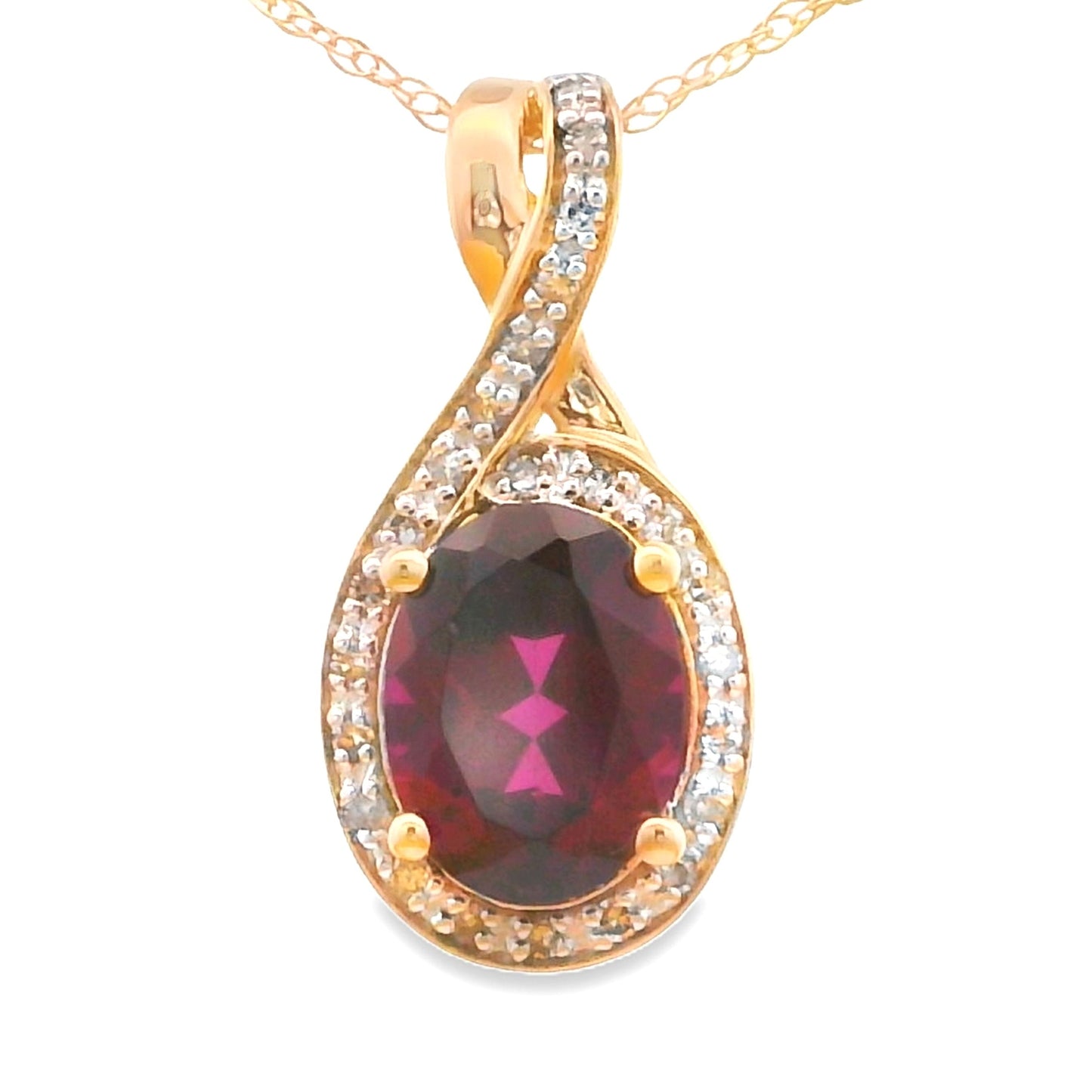 1.61ct Garnet Diamond Fashion Pendants 14KT Yellow Gold