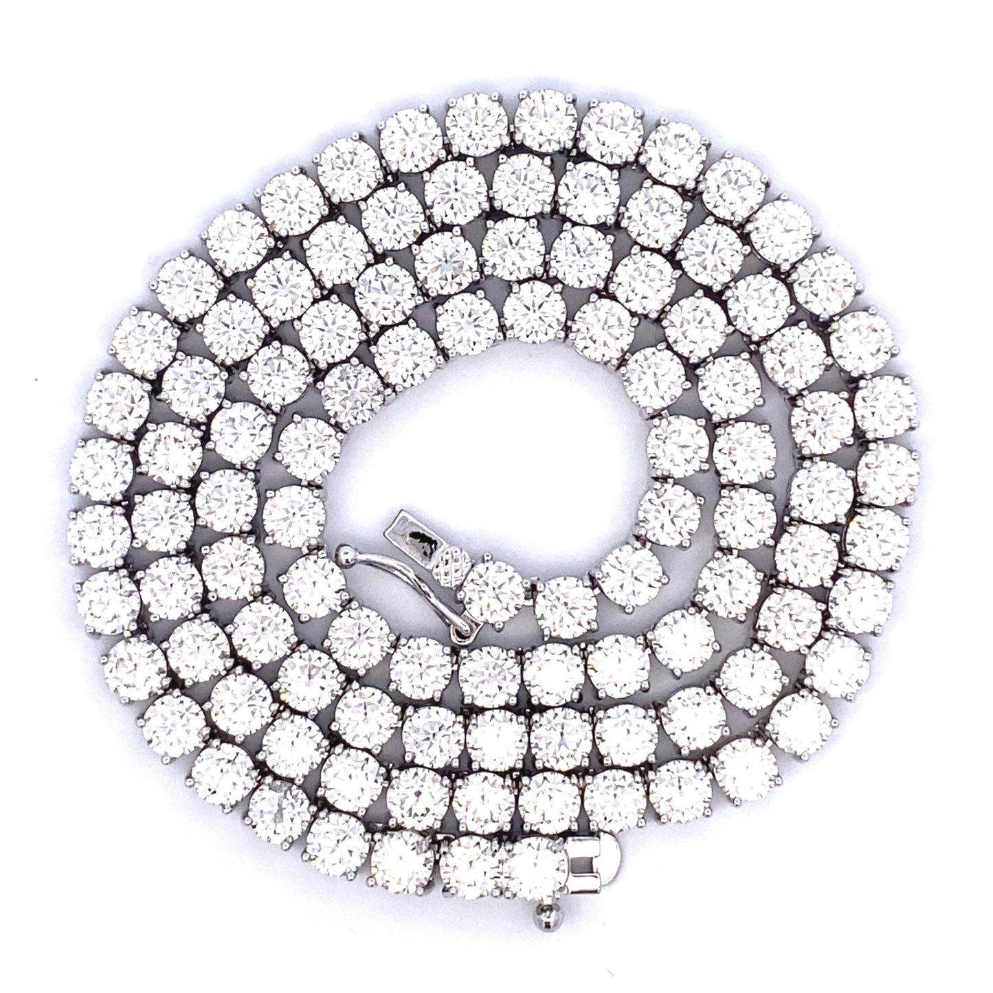 45.00ct Moissanite Tennis Necklace Sterling Silver
