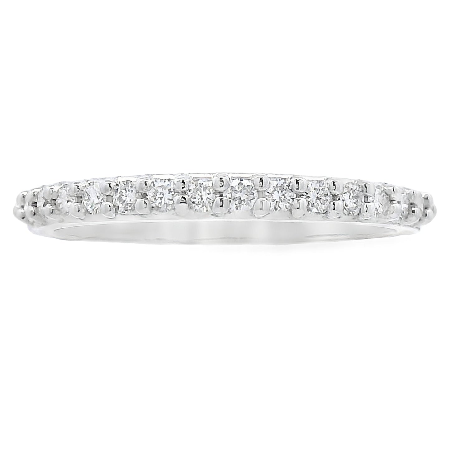 Genuine .25ct Diamond Wedding Band Ring 14KT White Gold