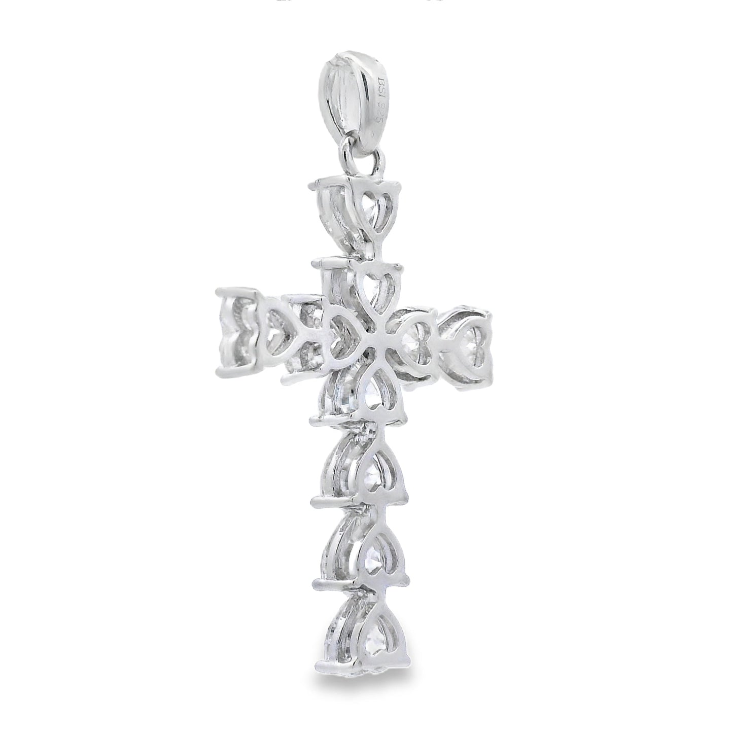 Moissanite Cross Religious Pendant Sterling Silver