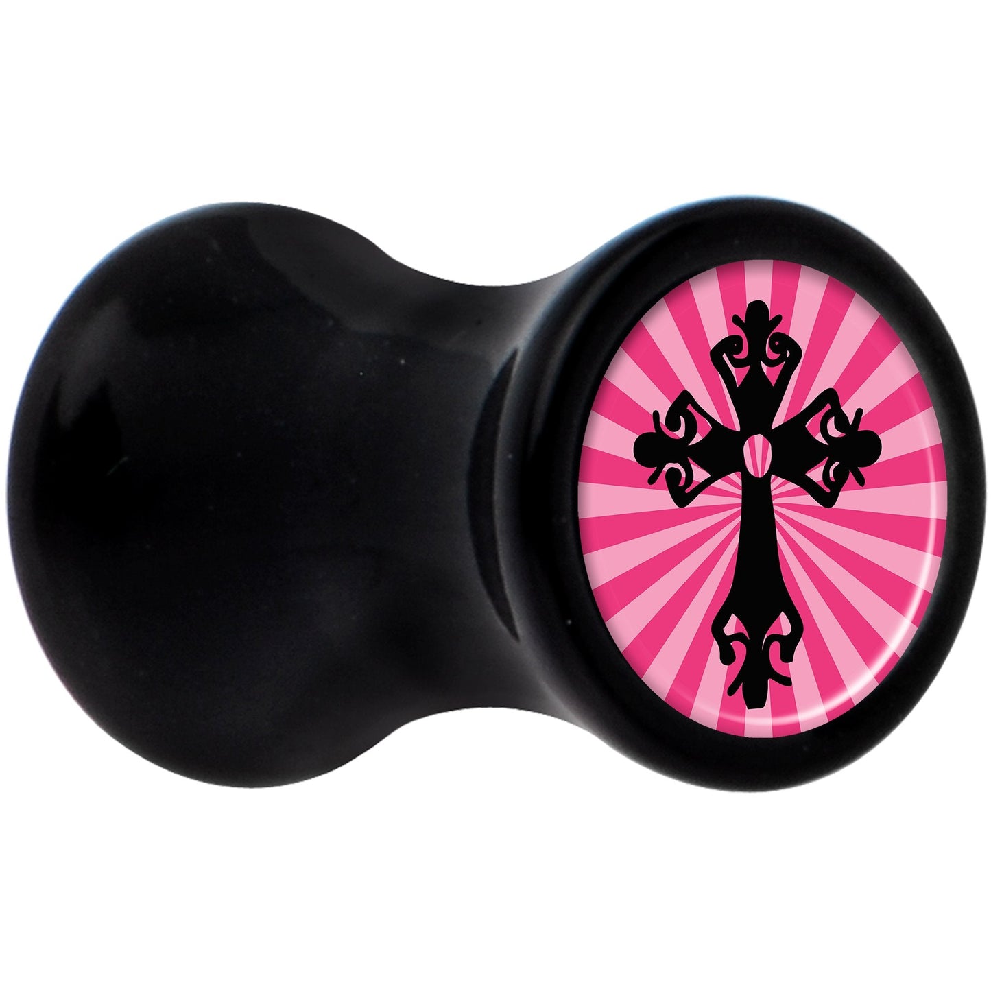 Black Acrylic Pink Black Radiant Cross Saddle Plug Set 4G