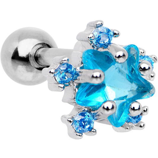 Aqua CZ Gem Stardust Tragus Cartilage Earring