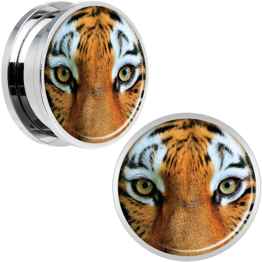 Full Color Tiger Eyes Steel Screw Fit Plug Set 20mm