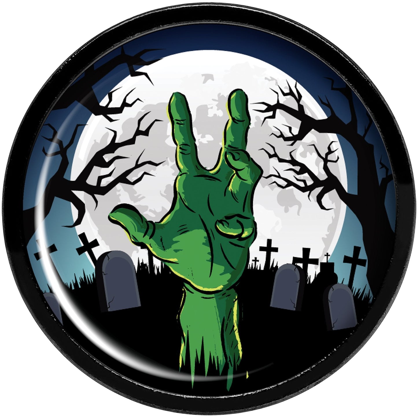 Cemetery Zombie Hand Halloween Black Anodized Plug Set 9/16