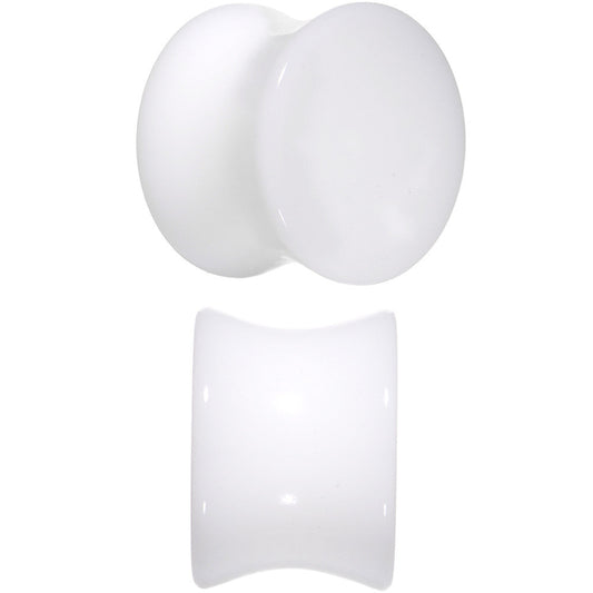 1/2 White Acrylic Saddle Plug Set