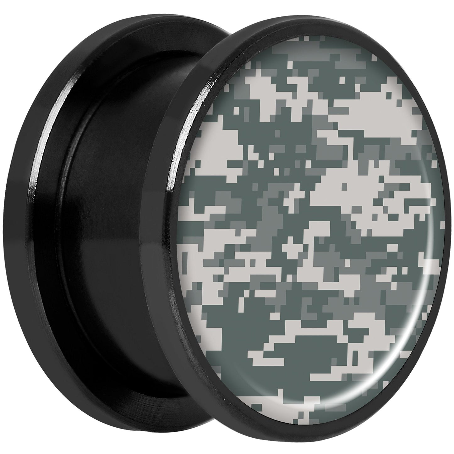 Digital Camo Print Black Anodized Screw Fit Plug Set 5/8