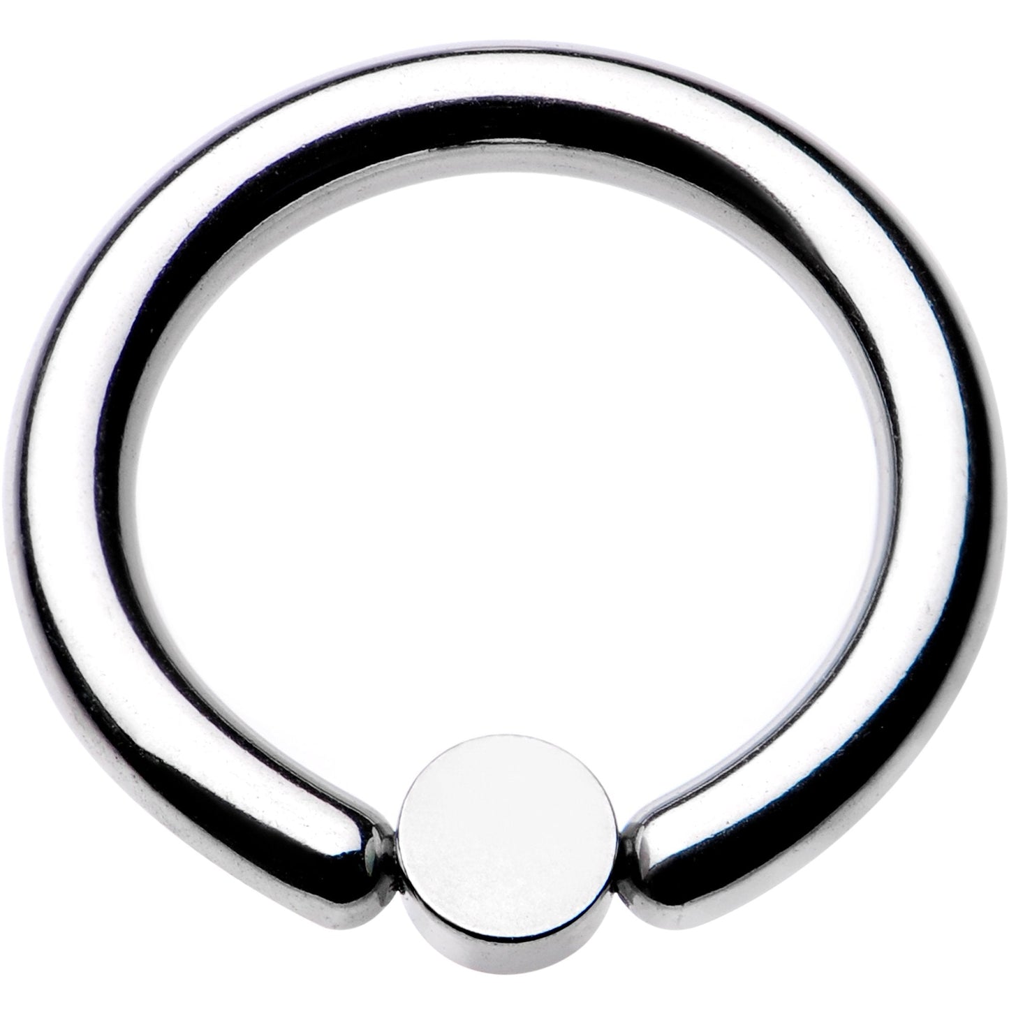 10G 1/2 White Faux Opal 4mm Disc BCR Captive Ring