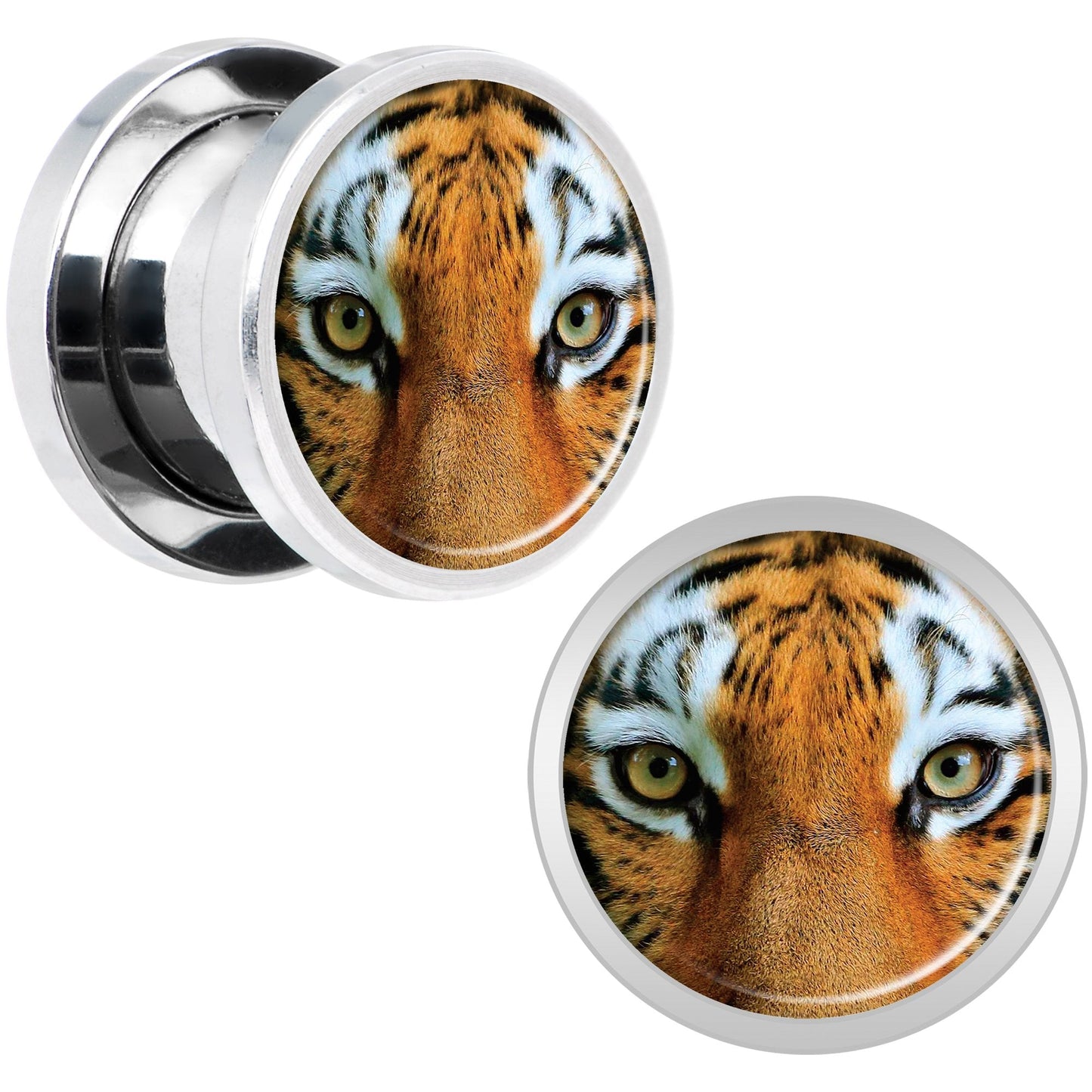 Full Color Tiger Eyes Steel Screw Fit Plug Set 00G