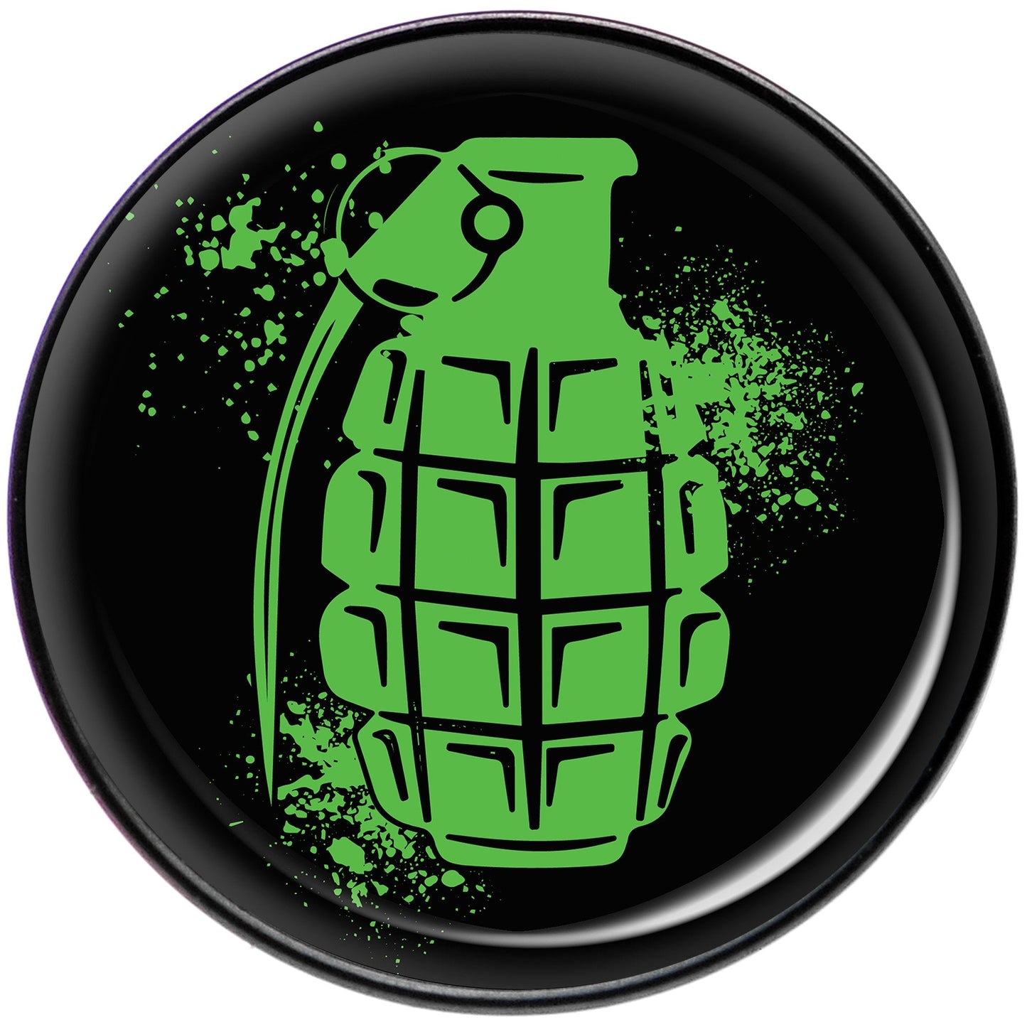 Green Grenade Black Barbell Tongue Ring