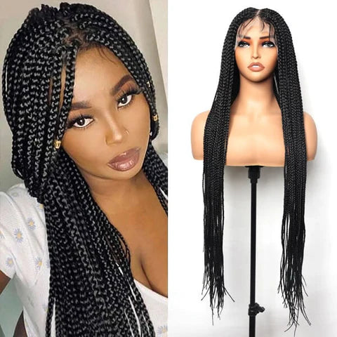 12" Short Bob Knotless Braids Wig | 360 Full Lace | Cornrows | Baby Hair | Synthetic