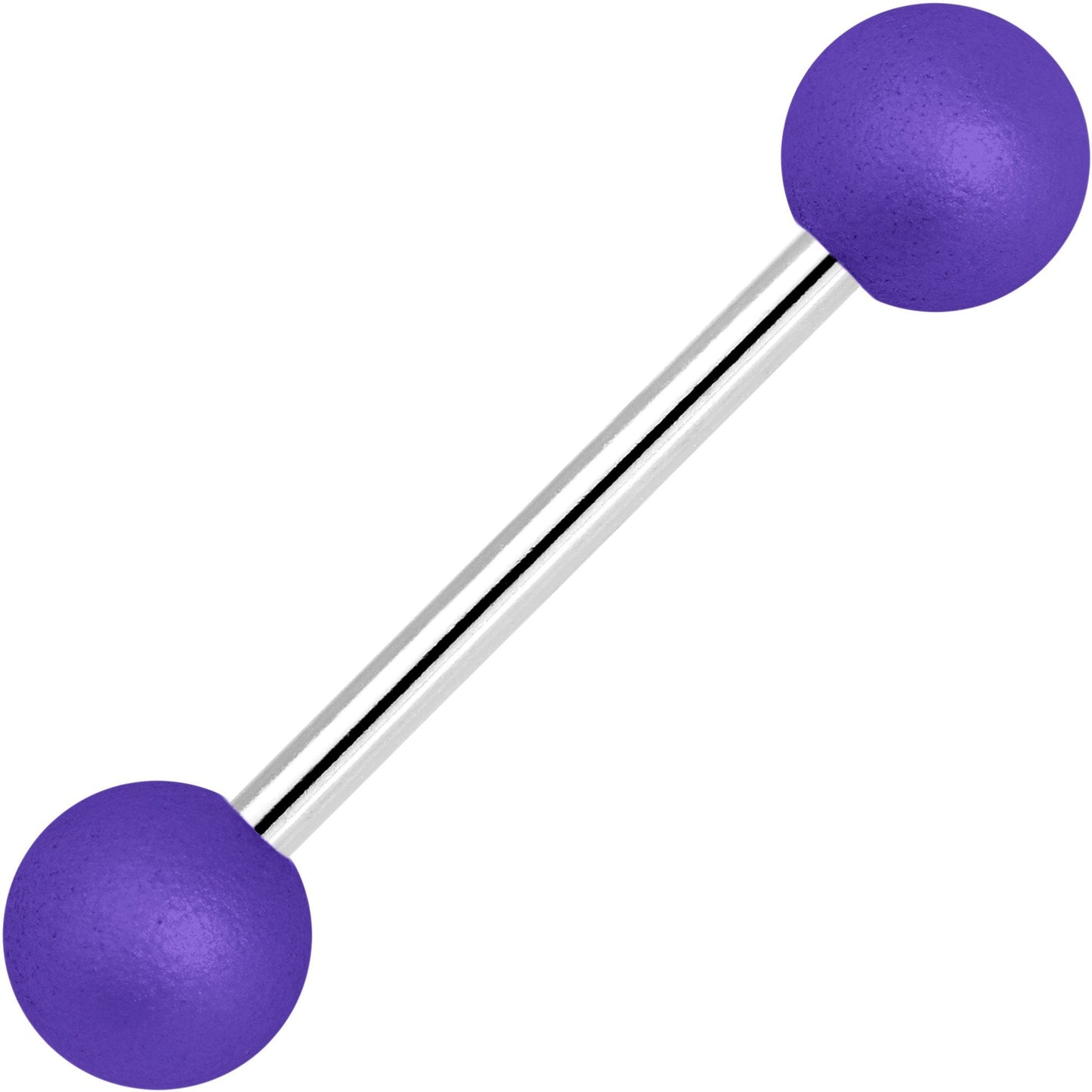 Purple Silicone Coated Acrylic Ball End Barbell Tongue Ring