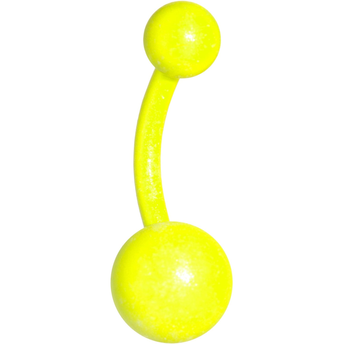 14G 3/8 Yellow Glow In The Dark Effect Belly Ring