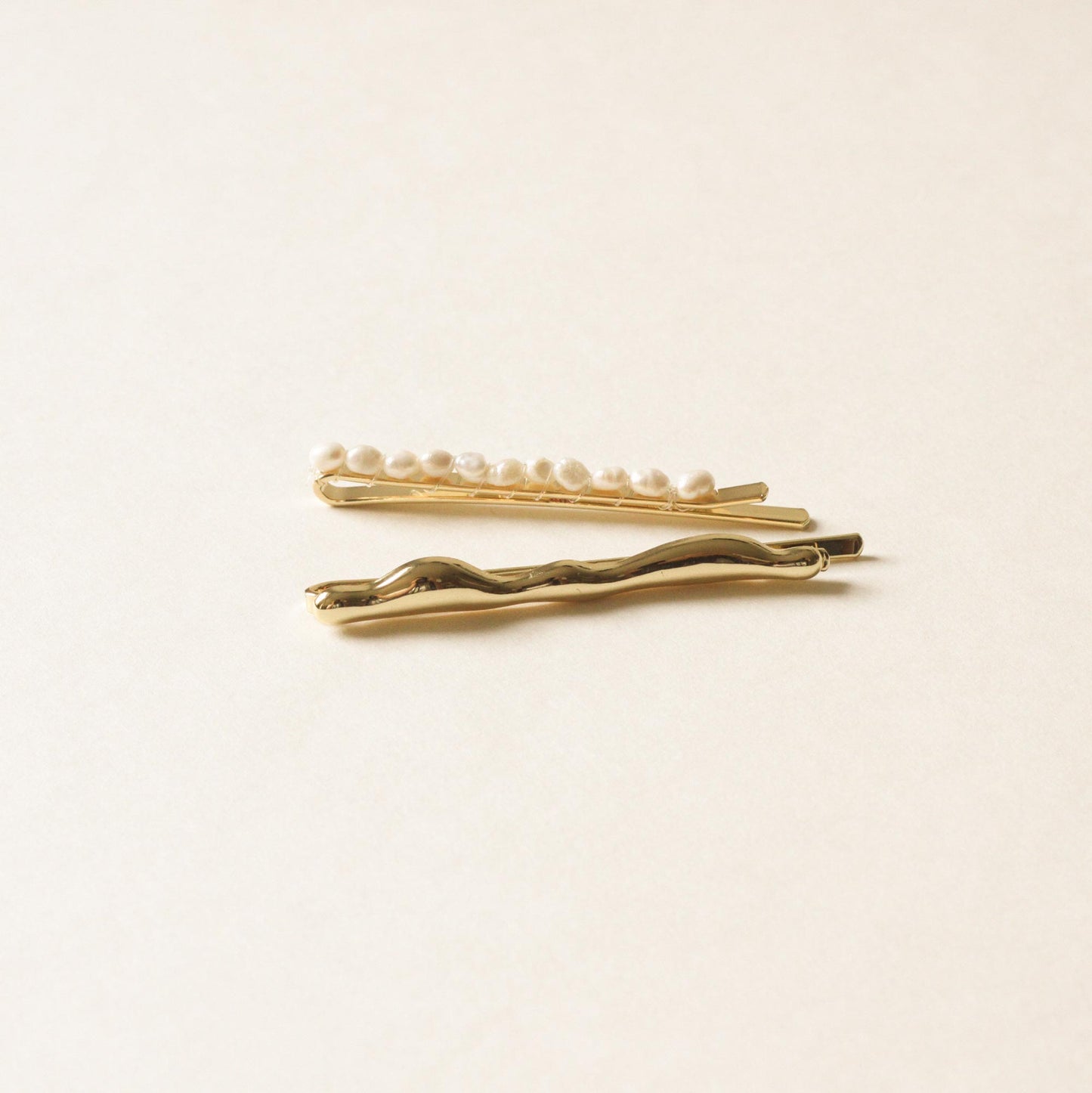 Freshwater Pearl Beaded Metal Hair Bobby Pins | Set of 4