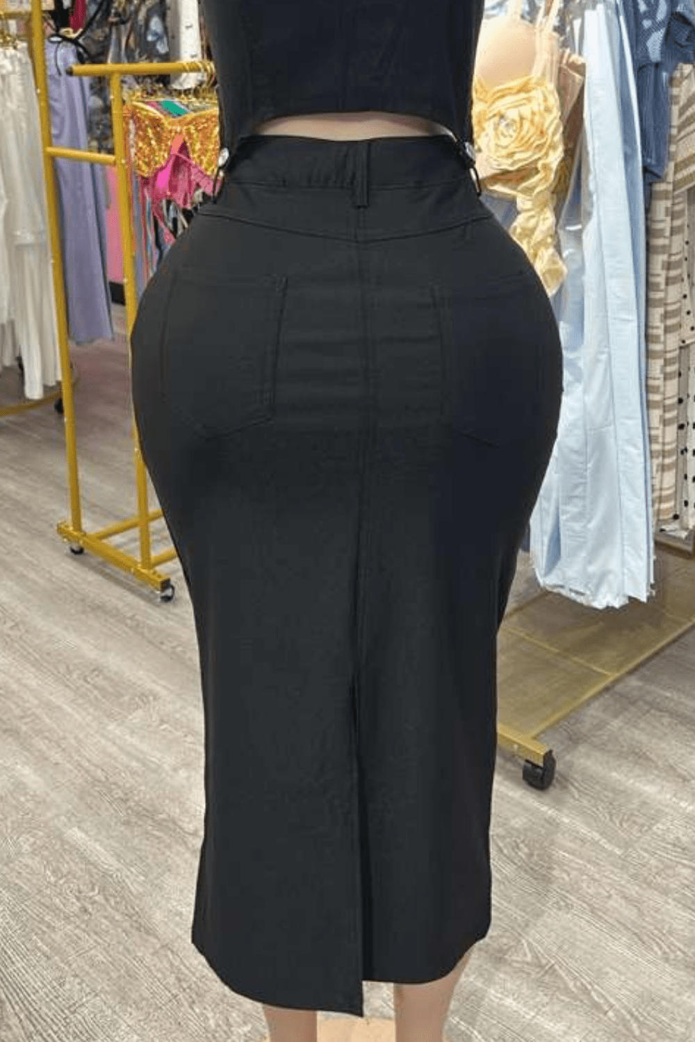 Midnight Rodeo Denim Crop Top & Skirt Set – Western Festival & Country Concert Outfit