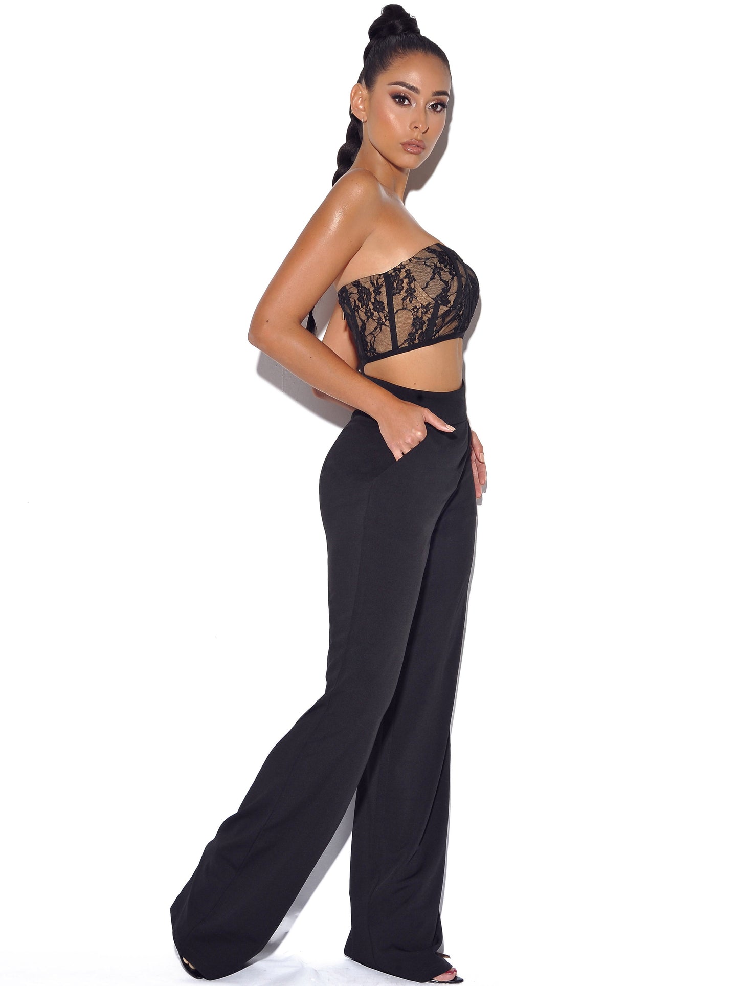 New Romantics Black Lace Corset Top