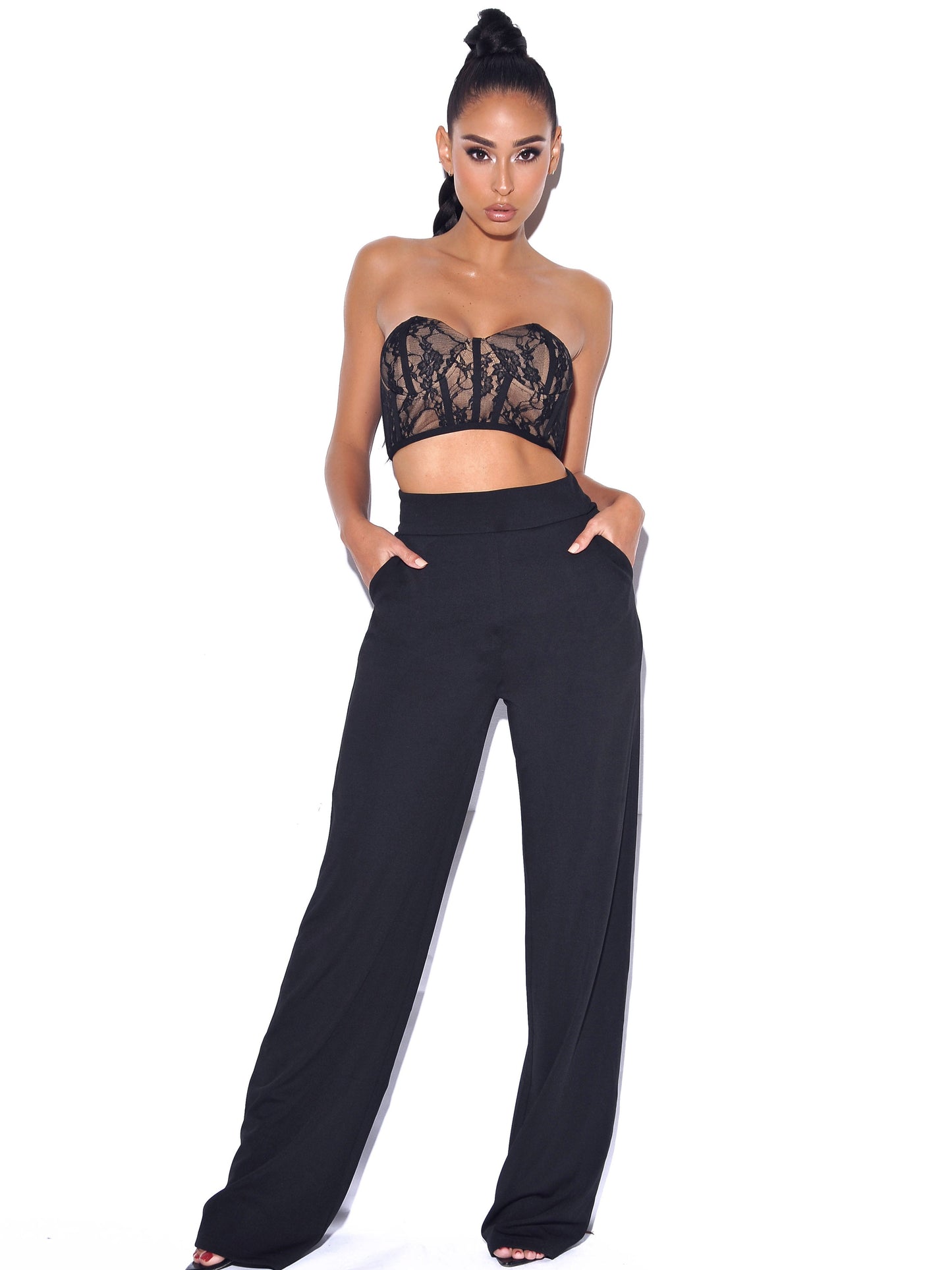 New Romantics Black Lace Corset Top