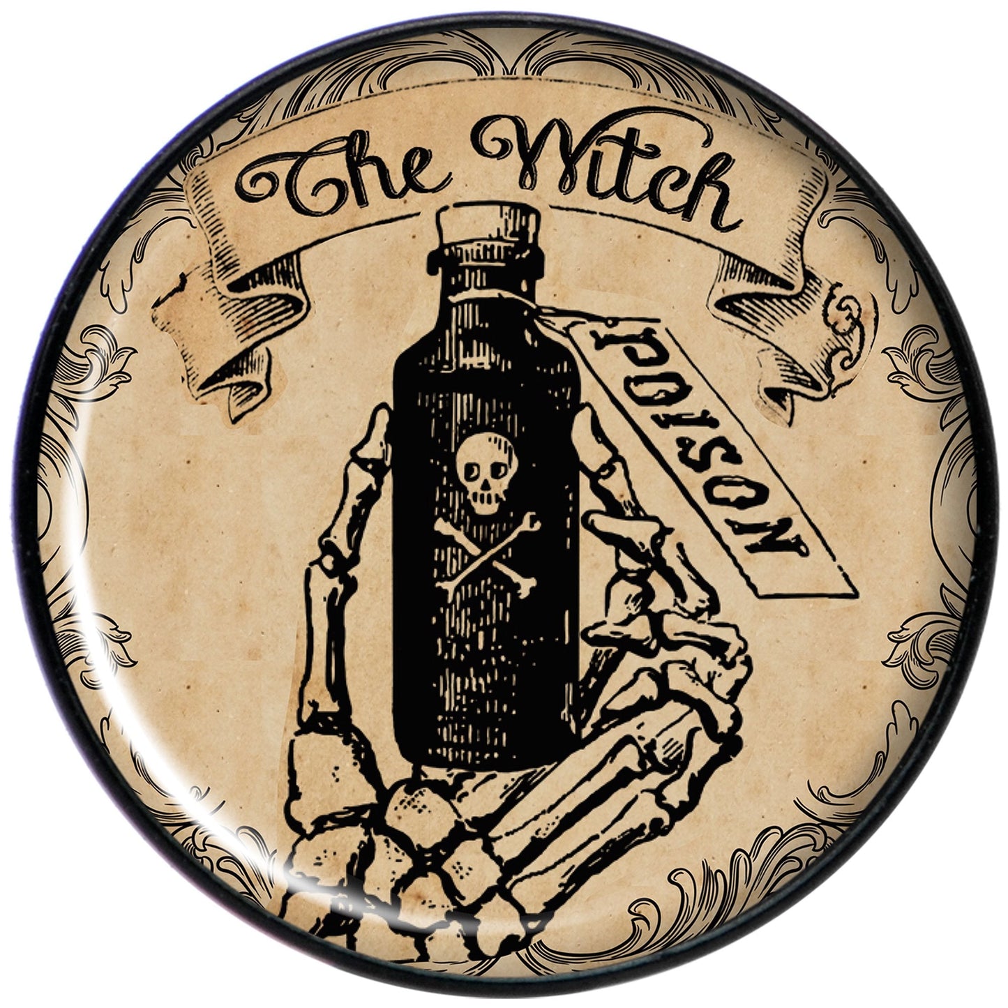 Witches Brew Poison Potion Halloween Black Stud Earrings