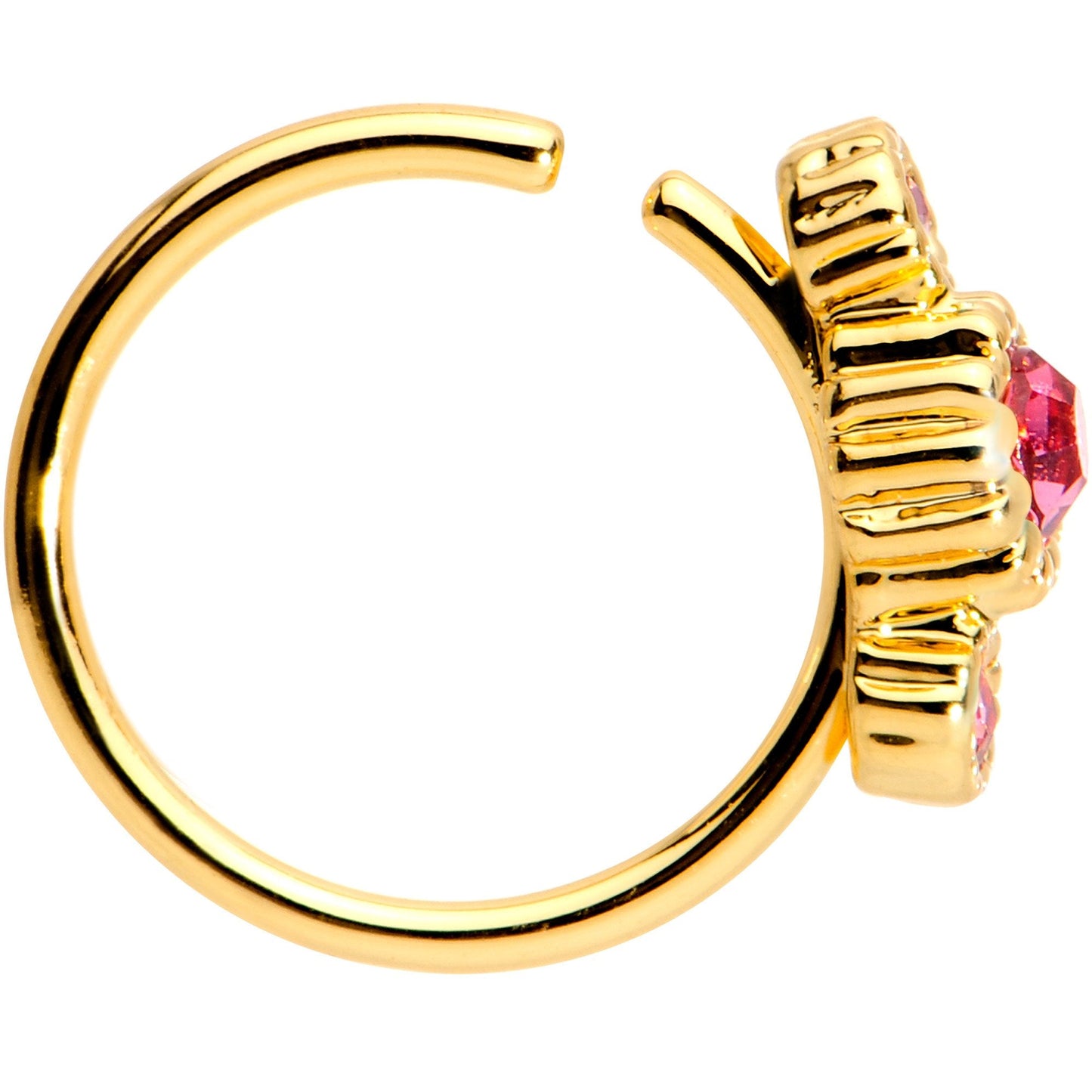 20G Pink CZ Gold Tone Fashion Fusion Seamless Circular Ring