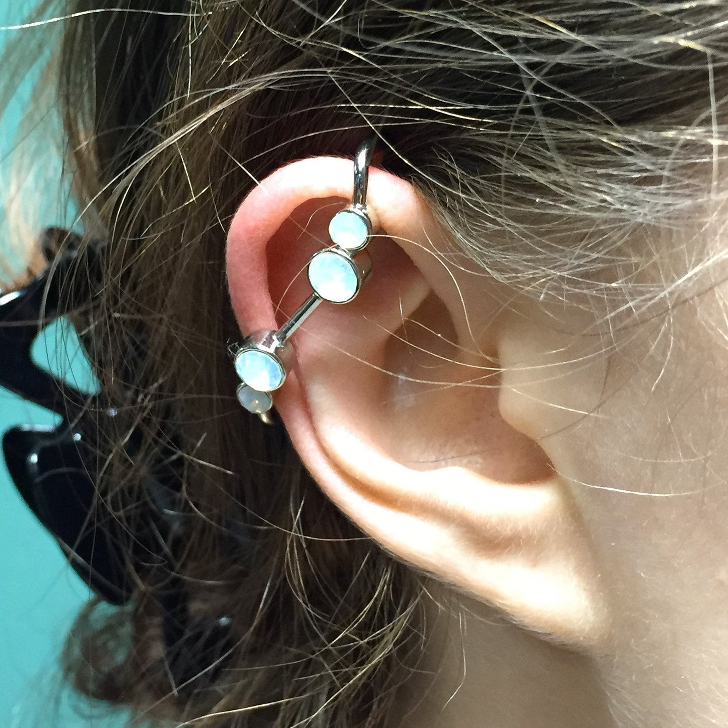 Aurora Gem Illusion Non Pierced Industrial Barbell