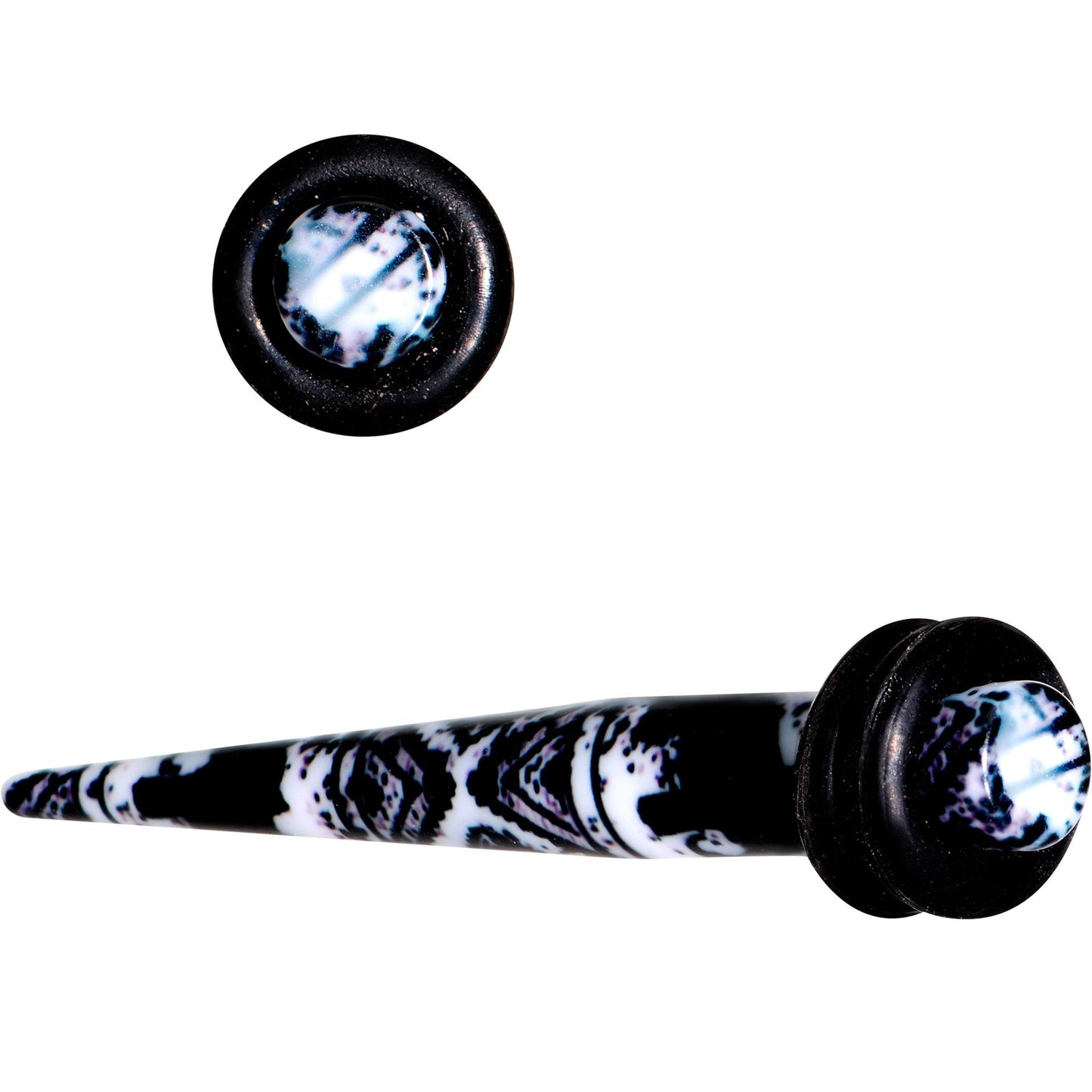 Black Acrylic Southwest Weave Straight Taper Set 3mm to 16mm