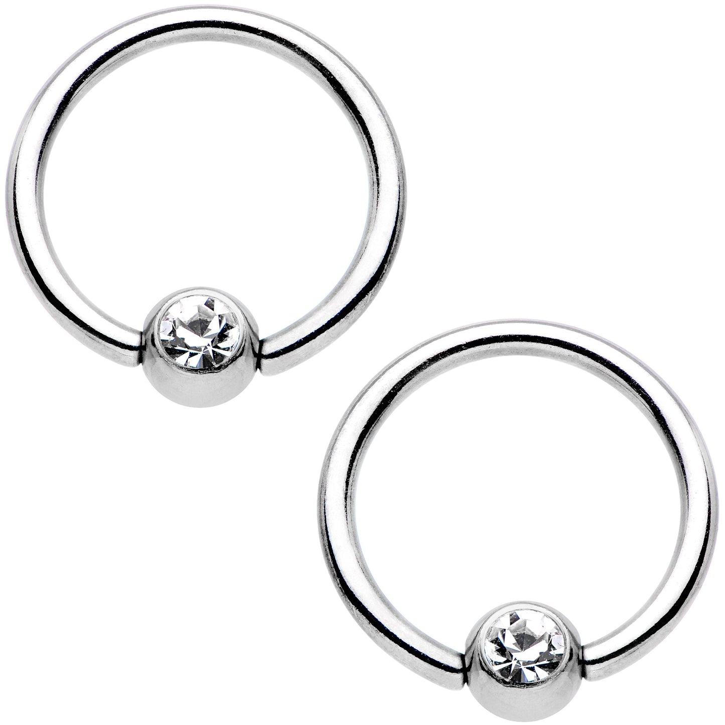 14G Clear Gem Mermaid Scale BCR Captive Nipple Ring Set of 4
