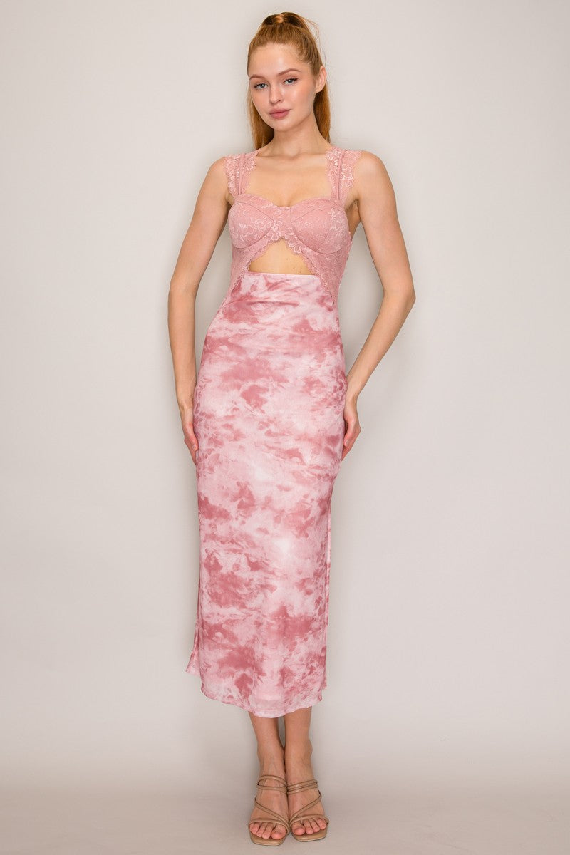 Ombre Mesh Cutout Midi Dress – Sexy Bodycon Vacation & Cocktail Dress