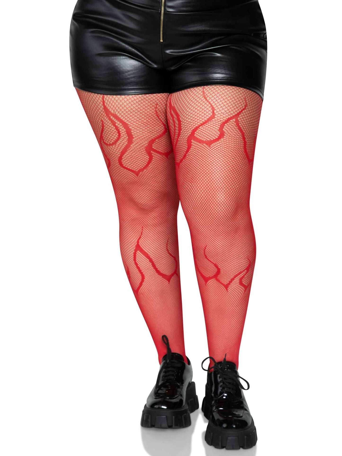 Plus Size Flame Net Tights